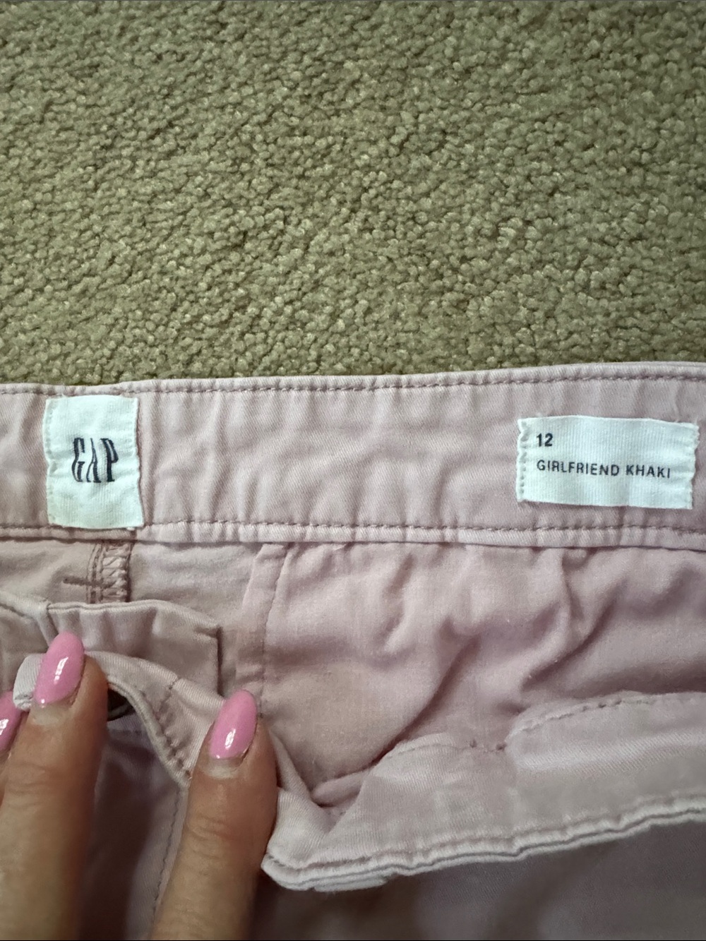 GAP Girlfriend Khaki Pants in Pale Pink